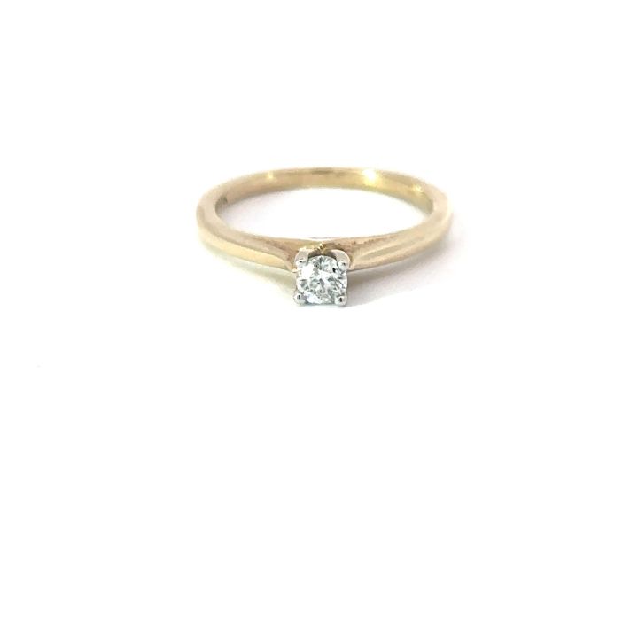 9ct Yellow Gold 0.20ct Single Stone Diamond Ring