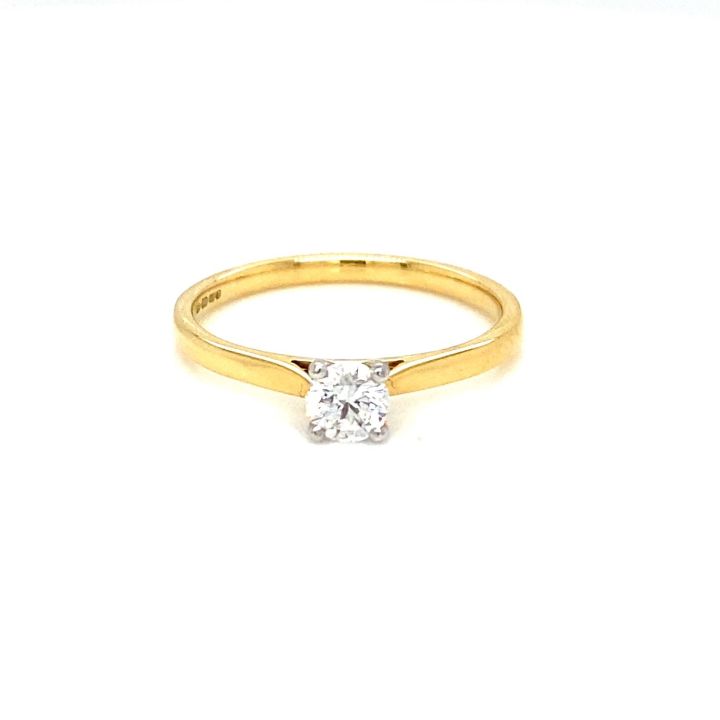 18ct Yellow Gold Single Stone Diamond Ring 0.31ct