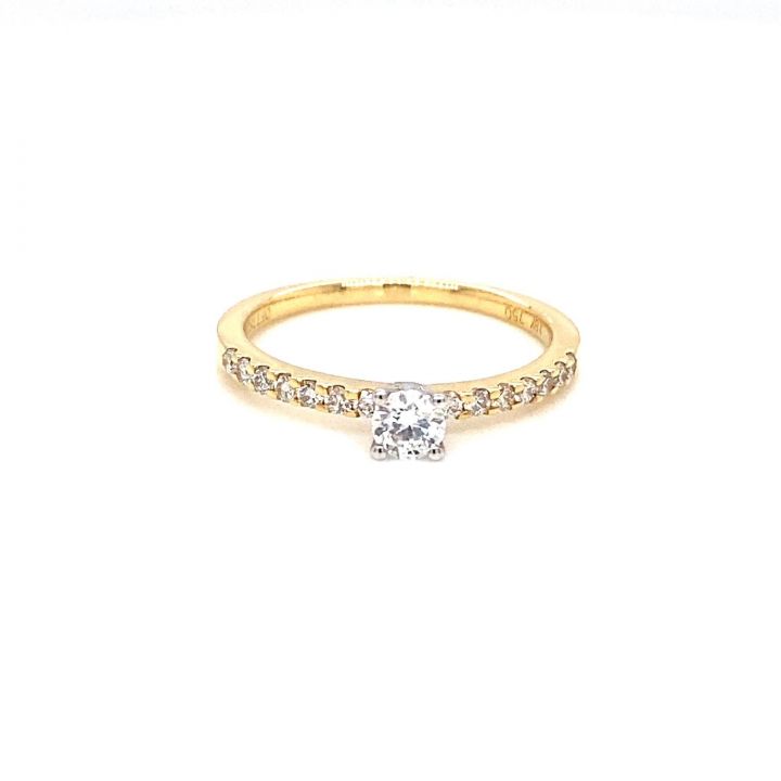 9ct Yellow Gold Diamond Set Shoulder Ring
