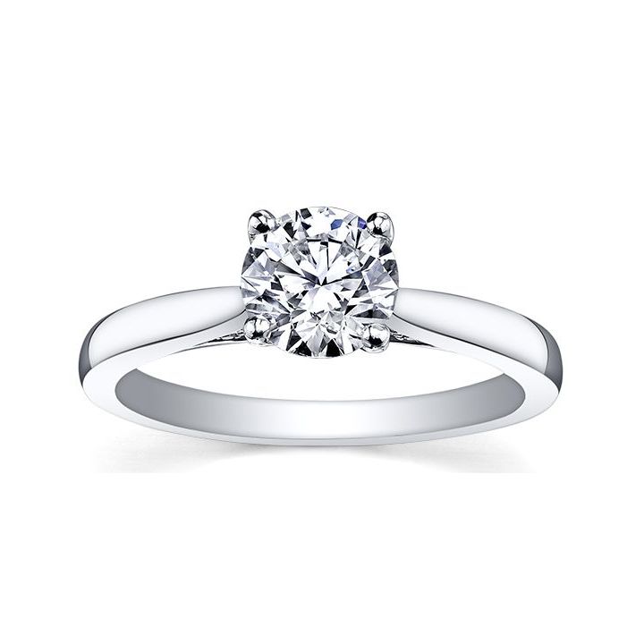 18ct White Gold Single Stone Round Brilliant Cut Diamond Ring