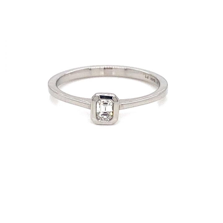 Platinum Single Emerald Cut Diamond Ring