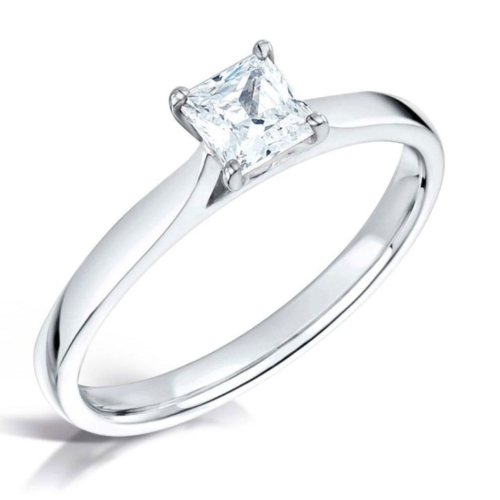 Platinum 0.25ct Princess Cut Diamond Solitaire Ring