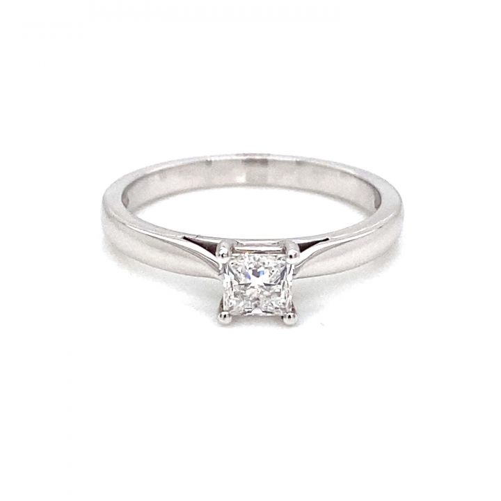 Platinum 0.50ct Princess Cut Diamond Ring