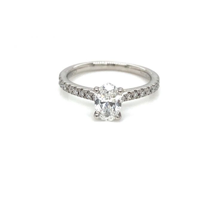 Platinum Single Stone Oval Diamond Ring