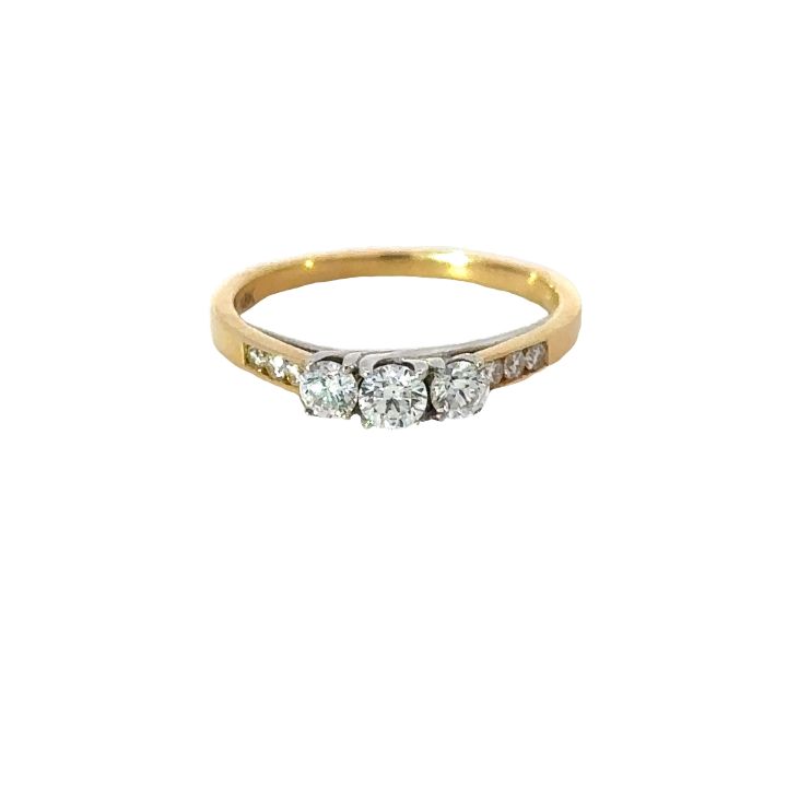 18ct Yellow Gold Three Stone Diamond Ring 0.50ct