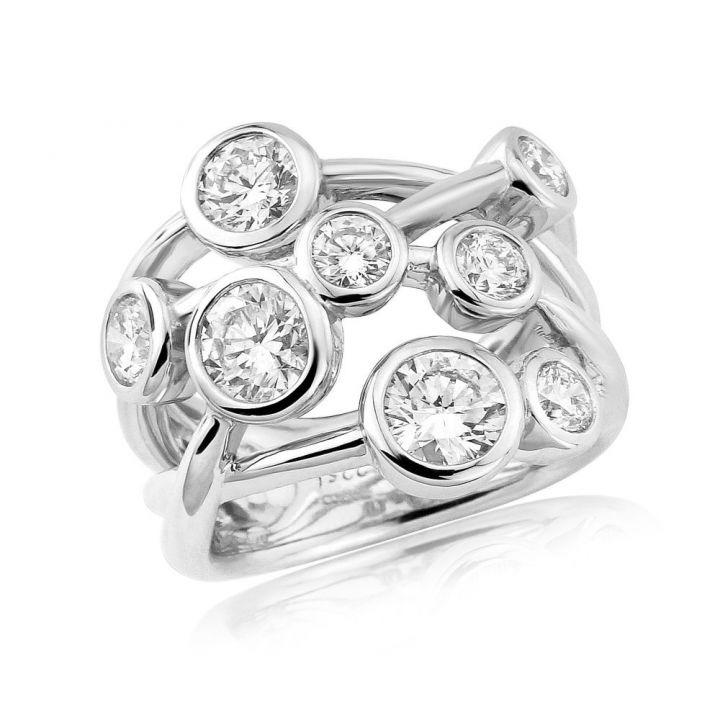 18ct White Gold 8 Stone Diamond Scatter Ring