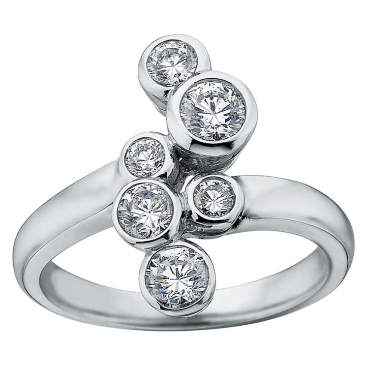 9ct White Gold Diamond Scatter Ring