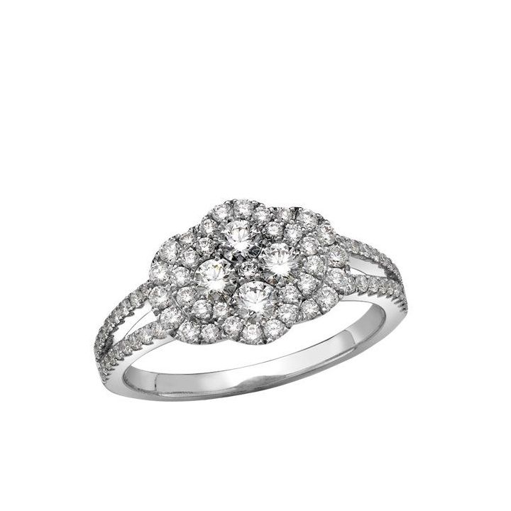 18ct White Gold Diamond Cluster Ring