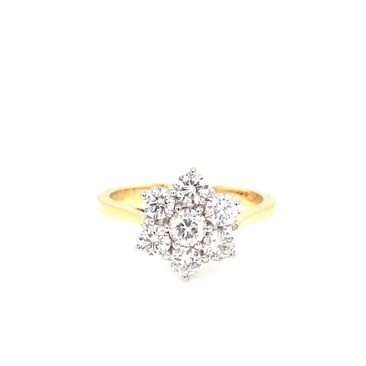 18ct Yellow Gold Diamond Petal Cluster