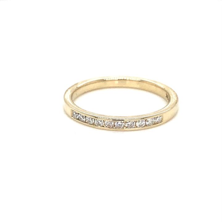 9ct Yellow Gold 0.15ct Channel Set Diamond Ring