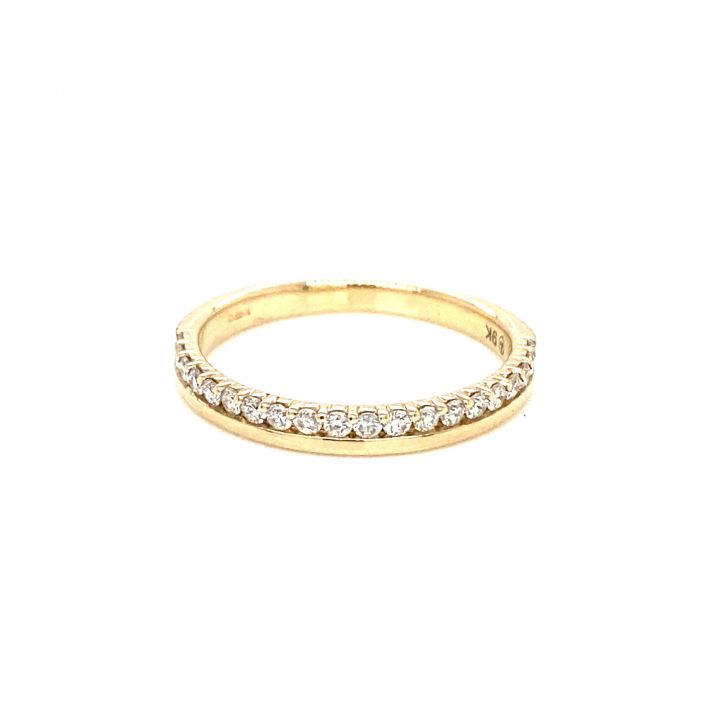 9ct Yellow Gold Offset Diamond Wedding Ring