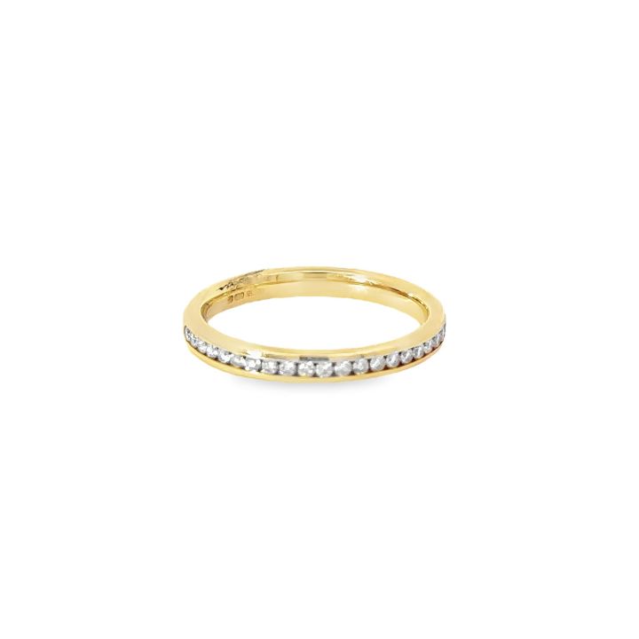 18ct Yellow Gold Channel Set Diamond Half Eternity Ring