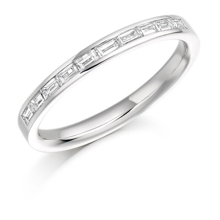 18ct White Gold Baguette Diamond Channel Set Ring
