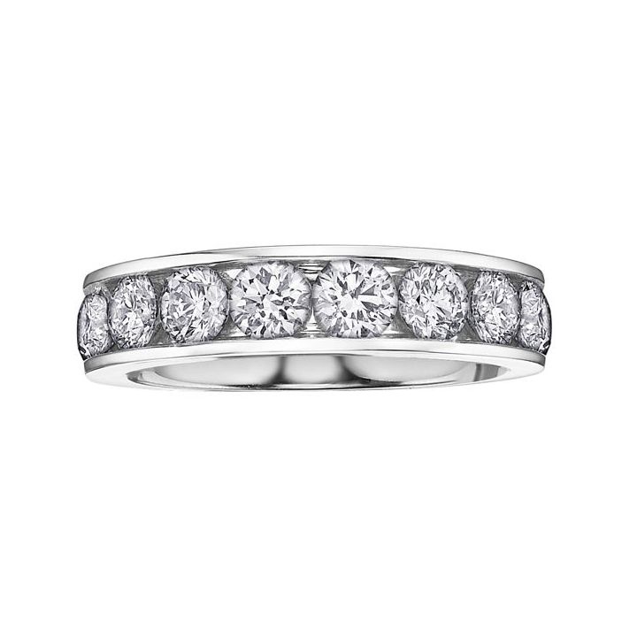 18ct White Gold 10 Stone Diamond Ring .75ct