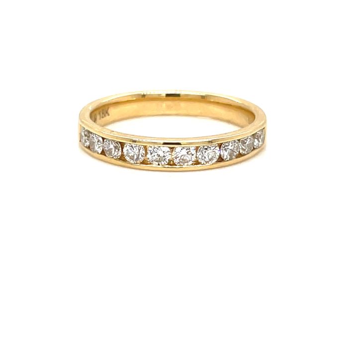 18ct Yellow Gold Diamond Channel Set Eternity Ring 0.50ct