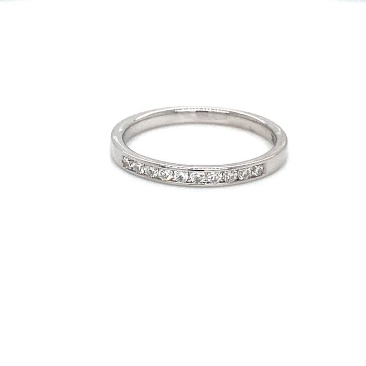 9ct White Gold Channel Set Diamond Ring 0.15ct