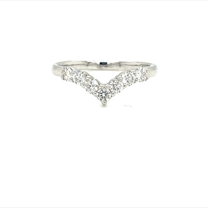 18ct White Gold Diamond Wishbone Ring
