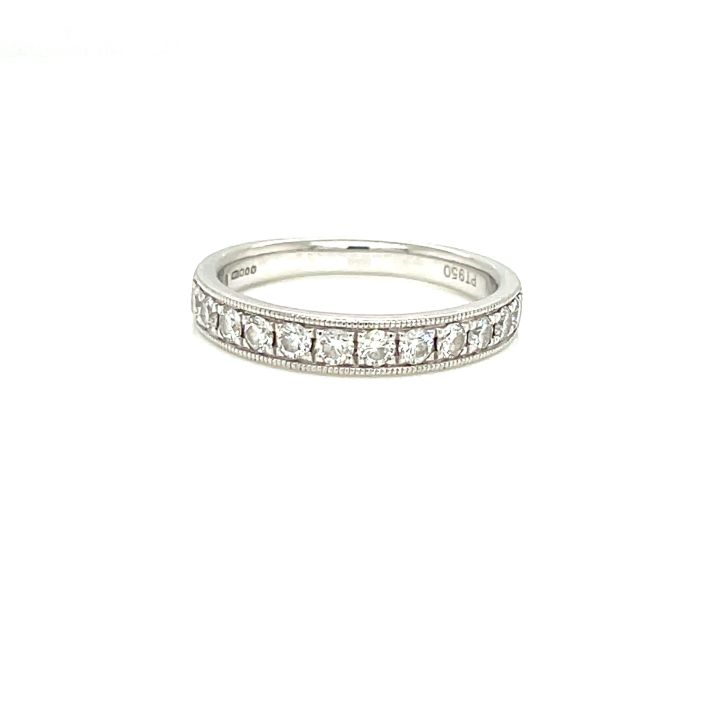 Platinum Round Brilliant Cut Diamond Half Eternity Ring