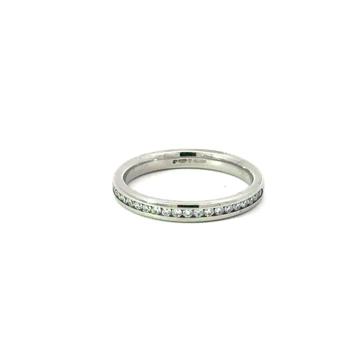 Platinum Diamond Channel Set Half Eternity Ring