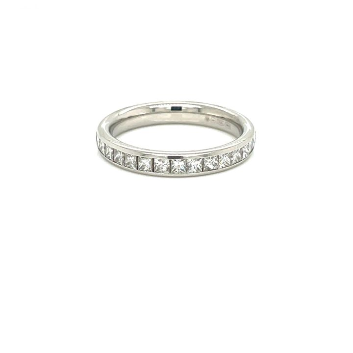 Platinum Princess Cut Diamond Channel Set Ring