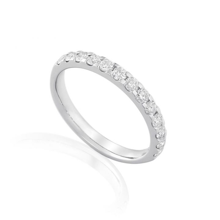 Platinum Diamond Cog Set Half Eternity Style Ring