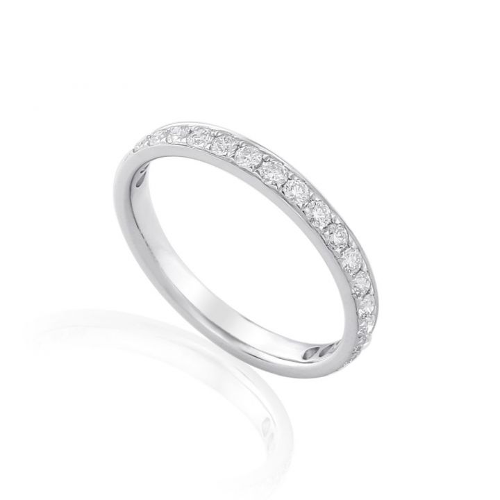 Platinum Diamond Grain Set Half Eternity Style Ring 0.25ct