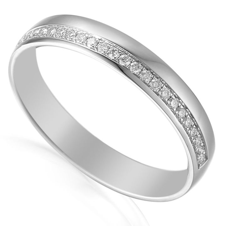 Platinum Offset Diamond Wedding Ring