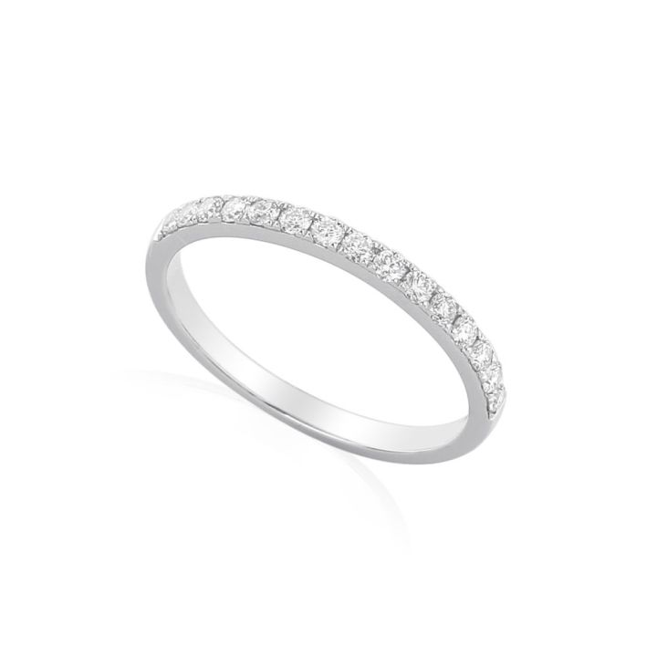 Platinum Grain Set Diamond Half Eternity Style Ring 0.27ct