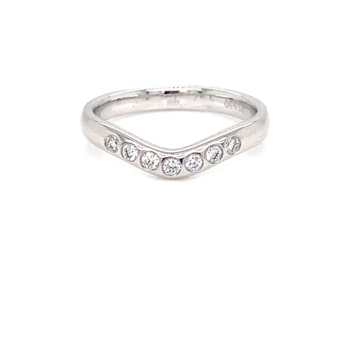 Platinum 7 Stone Diamond Wishbone Ring