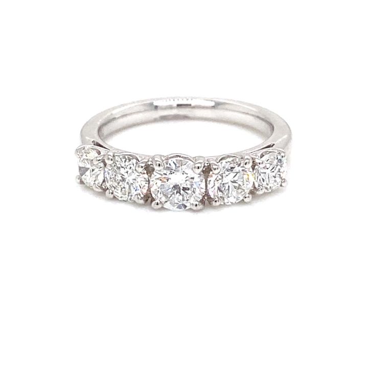 Platinum Five Stone Graduated Diamond Ring