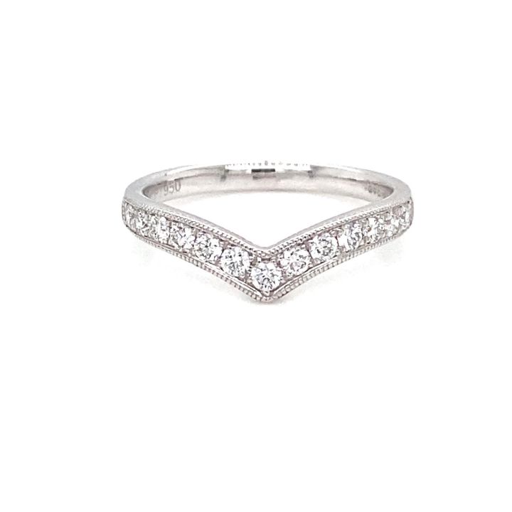 Platinum Diamond Set Wishbone Ring