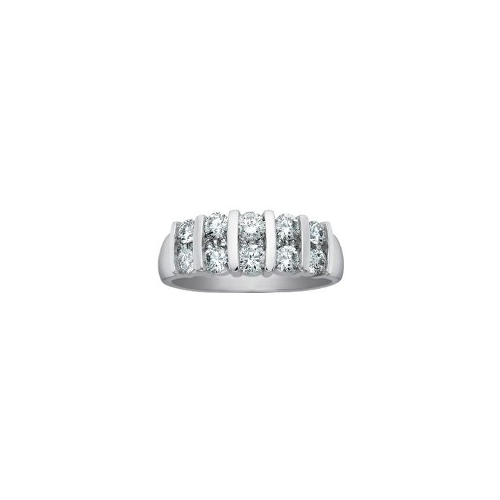 18ct White Gold 2ct Two Row Diamond Ring