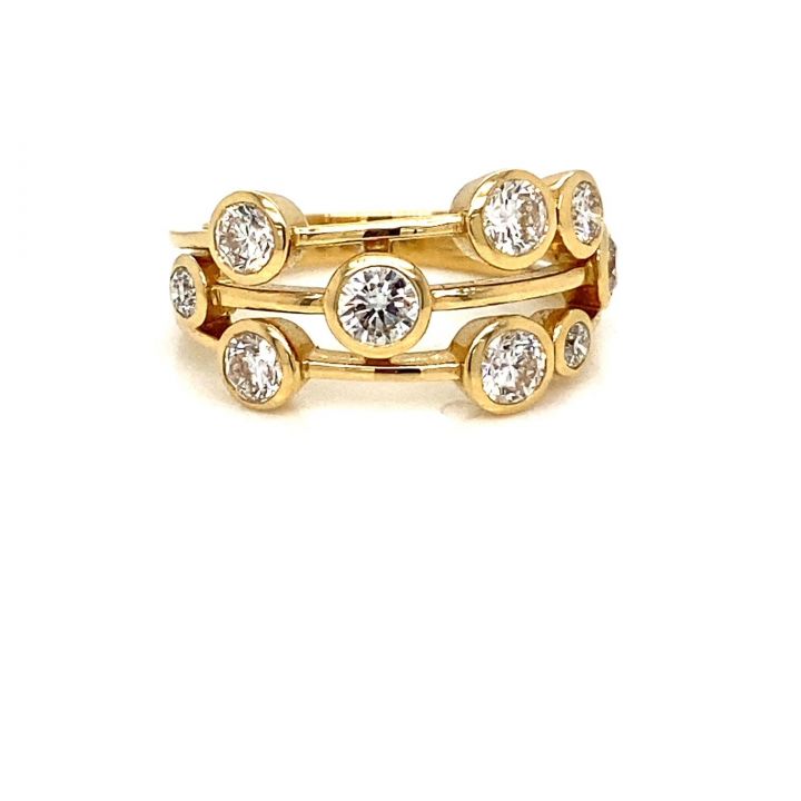18ct Yellow Gold Nine Stone Diamond Scatter Ring