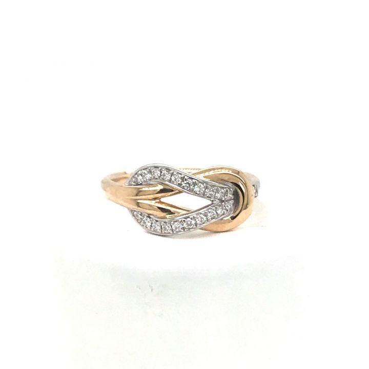 9ct Yellow Gold Diamond Set Knot Ring