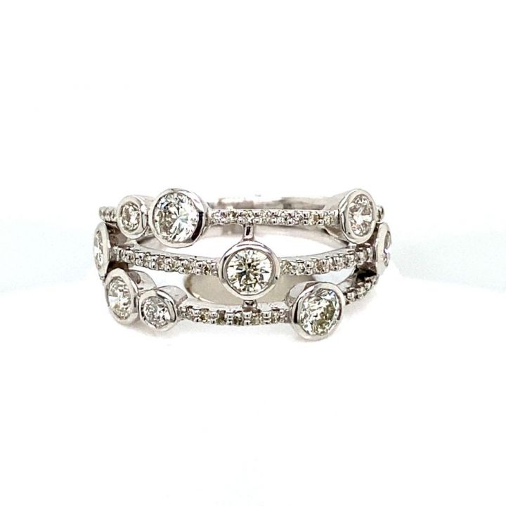 18ct White Gold 9 Stone Diamond Scatter Ring