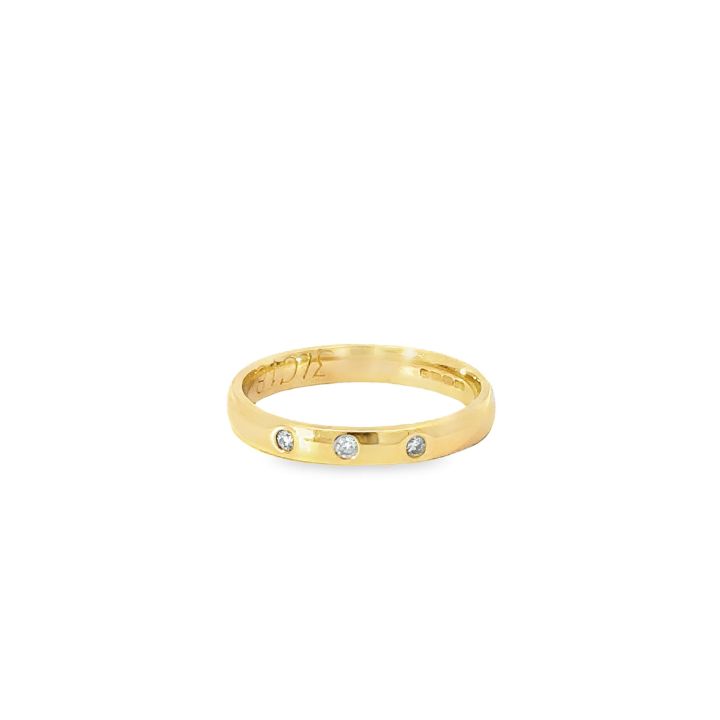 18ct Yellow Gold Three Stone Diamond Wedding Ring