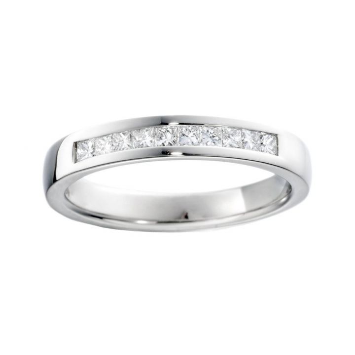 18ct White Gold Ladies Princess Cut Diamond Ring