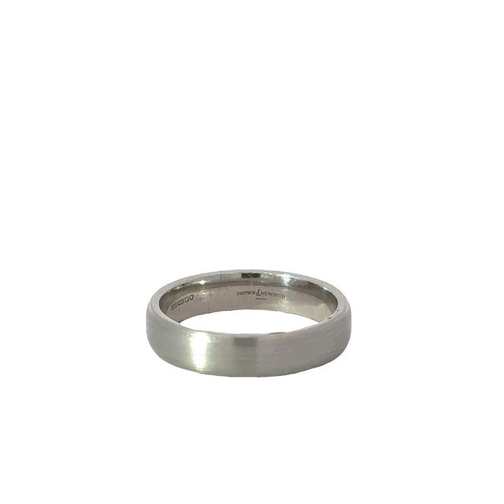 Palladium Gents 5mm Brushed Finish Wedding Ring