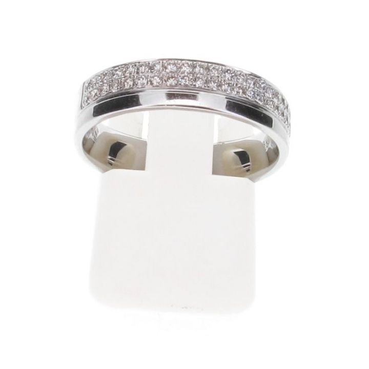 18ct White Gold 2 Row Diamond Wedding Ring
