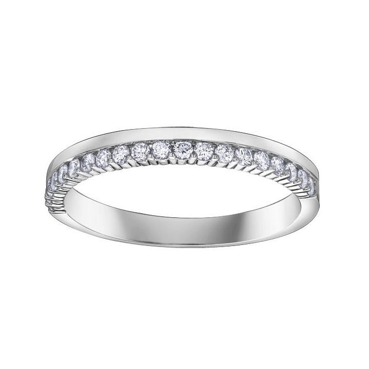 9ct White Gold Diamond Offset Wedding Ring 0.25ct