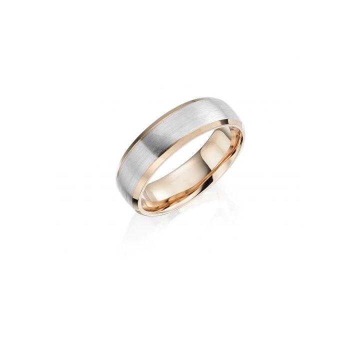 Palladium & Rose Gold Gents Wedding Ring
