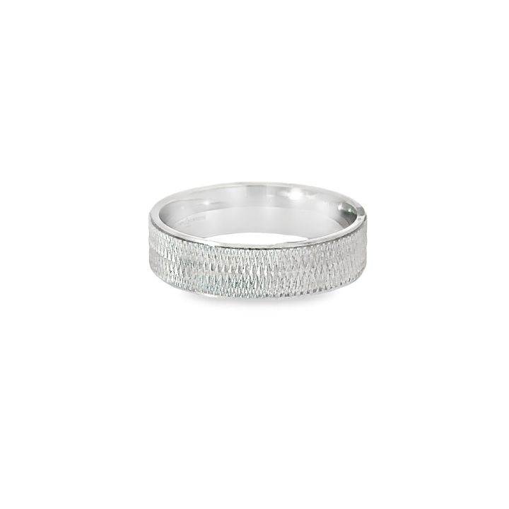 Palladium 500 Zig Zag Diamond Cut Wedding Ring