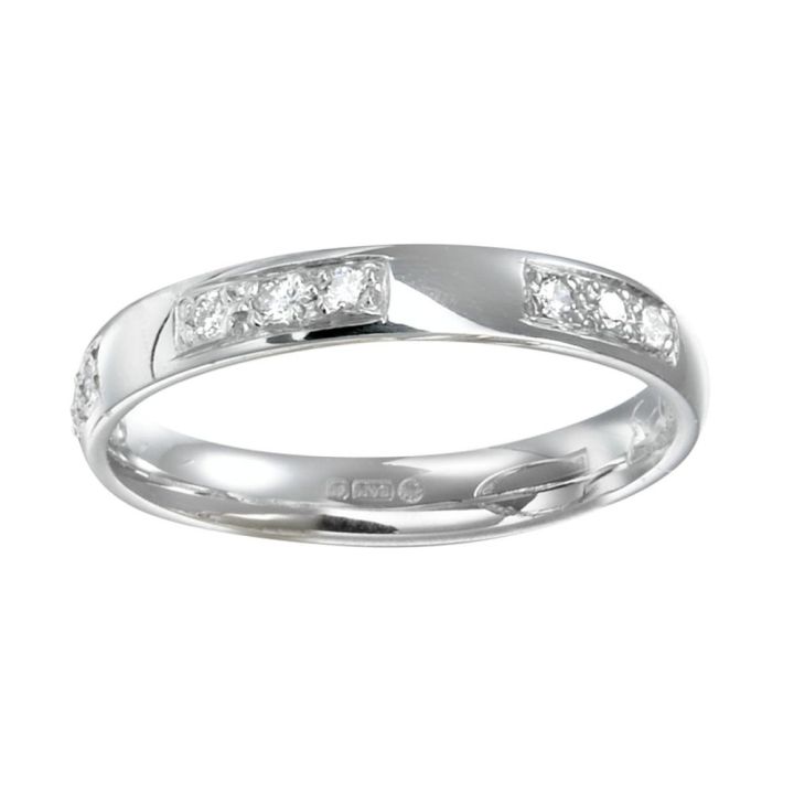 Platinum 9 Stone Diamond Set Wedding Ring