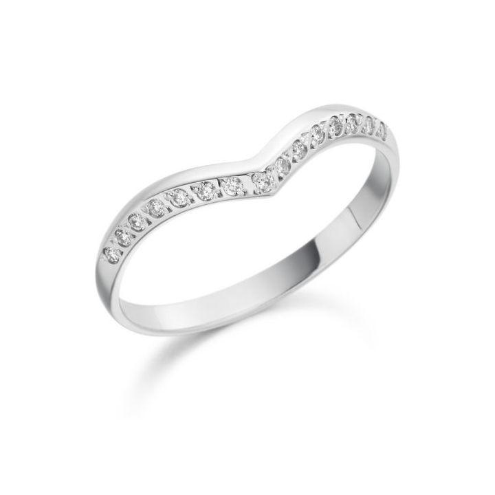 Platinum Diamond Wishbone Wedding Ring