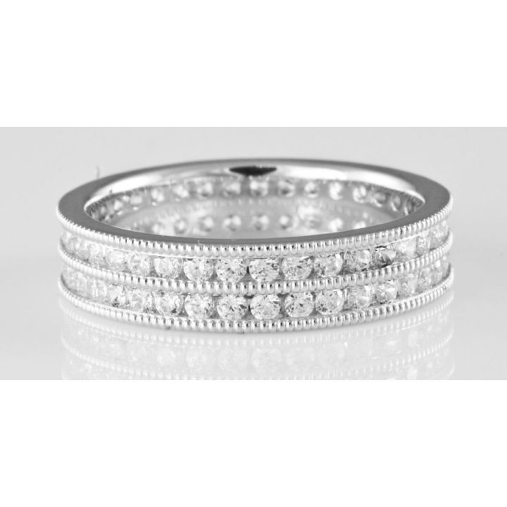 Platinum Two Row Diamond Set Ring