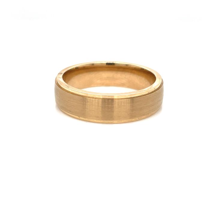9ct Yellow Gold Gents Brushed Centre Wedding Ring