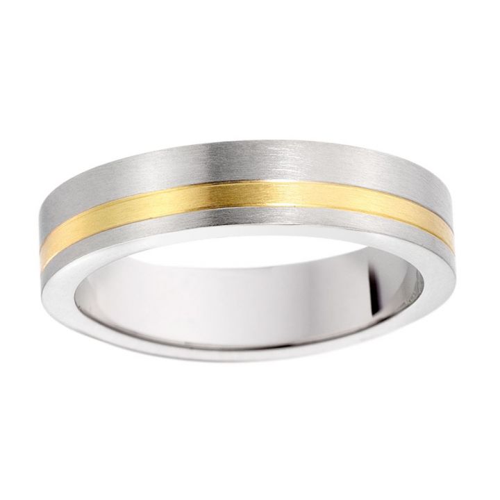 18ct Yellow & White Gold Wedding Ring