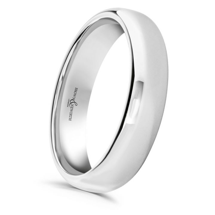 Platinum Gents Flattened Soft Court Wedding Ring