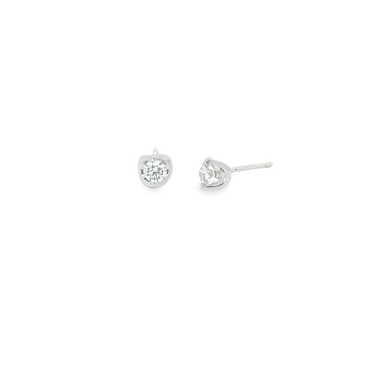 9ct White Gold 0.25ct Arch Diamond Stud Earrings