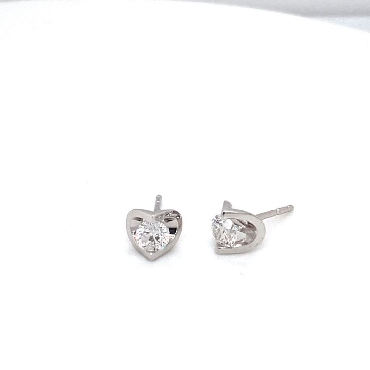 18ct White Gold Solitaire Diamond Earrings 0.50ct